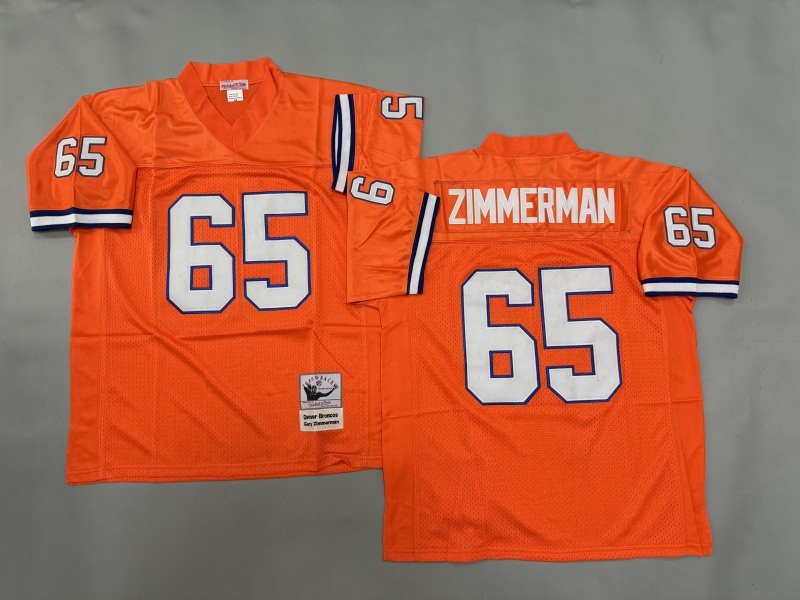 Men 2025 Denver Broncos #65 Zimmerman orange Throwback Limited NFL Jersey style 001->denver broncos->NFL Jersey